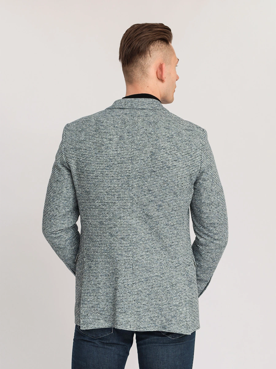 Пиджак однобортный меланж из смеси хлопка и льна